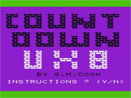 Title screen of Countdown on the Commodore VIC-20.