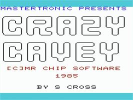Title screen of Crazy Cavey on the Commodore VIC-20.