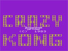 Title screen of Crazy Kong on the Commodore VIC-20.