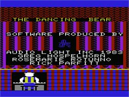 Title screen of Dancing Bear, The on the Commodore VIC-20.