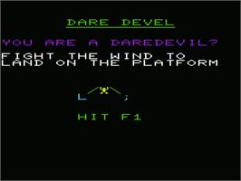 Title screen of Dare Devil on the Commodore VIC-20.