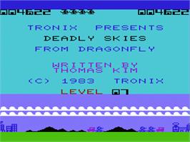 Title screen of Deadly Skies on the Commodore VIC-20.