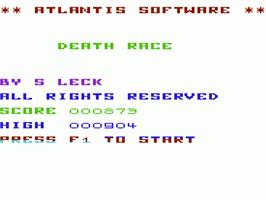 Title screen of Death Race on the Commodore VIC-20.