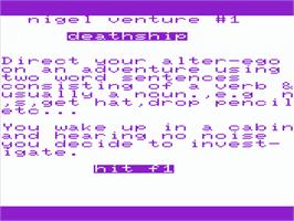 Title screen of Death Ship on the Commodore VIC-20.