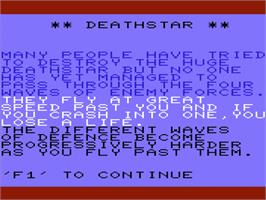 Title screen of Deathstar on the Commodore VIC-20.