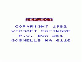 Title screen of Deflect on the Commodore VIC-20.