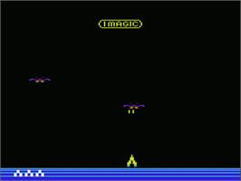Title screen of Demon Attack on the Commodore VIC-20.