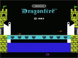 Title screen of Dragonfire on the Commodore VIC-20.