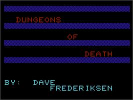 Title screen of Dungeons Of Death on the Commodore VIC-20.