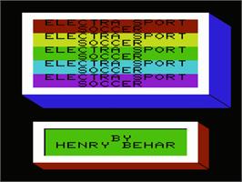 Title screen of Electra Sport Soccer on the Commodore VIC-20.