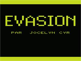 Title screen of Evasion on the Commodore VIC-20.