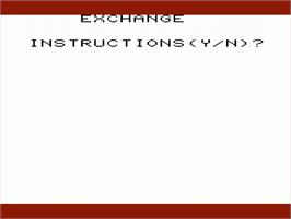 Title screen of Exchange on the Commodore VIC-20.