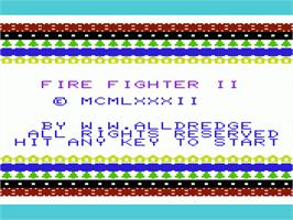 Title screen of Fire Fighter 2 on the Commodore VIC-20.