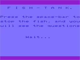 Title screen of Fish Tank on the Commodore VIC-20.