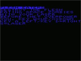 Title screen of Flesh Eaters on the Commodore VIC-20.