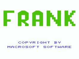 Title screen of Frank on the Commodore VIC-20.