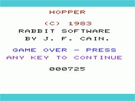 Title screen of Frogger on the Commodore VIC-20.