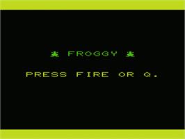 Title screen of Froggy on the Commodore VIC-20.
