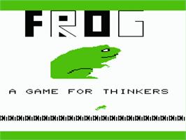 Title screen of Frogs on the Commodore VIC-20.