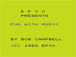 Title screen of Fun With Music on the Commodore VIC-20.