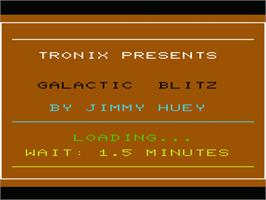 Title screen of Galactic Blitz on the Commodore VIC-20.