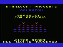 Title screen of Galaxian on the Commodore VIC-20.