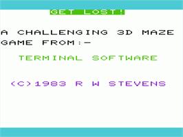 Title screen of Get Lost on the Commodore VIC-20.
