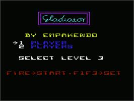 Title screen of Gladiator on the Commodore VIC-20.