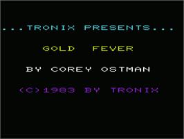 Title screen of Gold Fever on the Commodore VIC-20.
