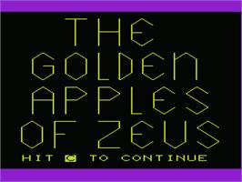 Title screen of Golden Apples Of Zeus, The on the Commodore VIC-20.