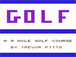 Title screen of Golf on the Commodore VIC-20.
