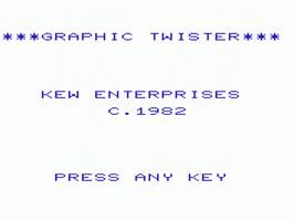 Title screen of Graphic Twister on the Commodore VIC-20.