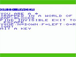 Title screen of Grid Racer on the Commodore VIC-20.