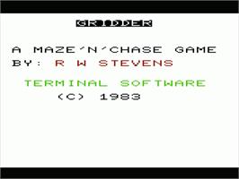 Title screen of Gridder on the Commodore VIC-20.