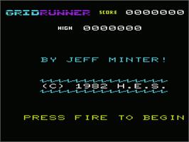 Title screen of Gridrunner on the Commodore VIC-20.