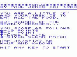 Title screen of Grub on the Commodore VIC-20.