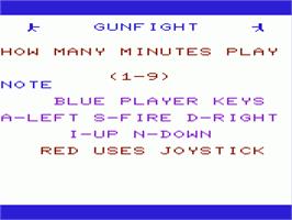 Title screen of Gun Fight on the Commodore VIC-20.