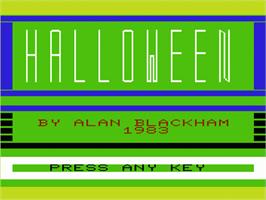 Title screen of Halloween on the Commodore VIC-20.