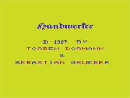 Title screen of Handwerker on the Commodore VIC-20.