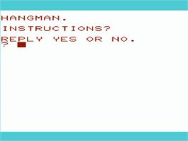Title screen of Hangman on the Commodore VIC-20.