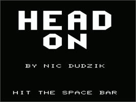 Title screen of Head On on the Commodore VIC-20.