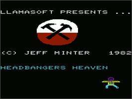 Title screen of Headbangers Heaven on the Commodore VIC-20.