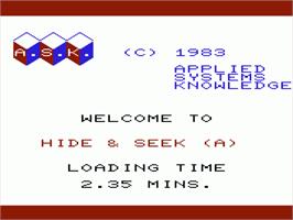 Title screen of Hide And Seek on the Commodore VIC-20.