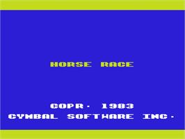Title screen of Horse Race on the Commodore VIC-20.