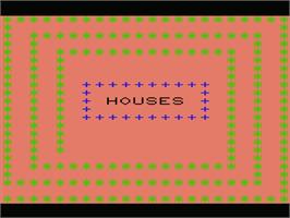 Title screen of Houses on the Commodore VIC-20.