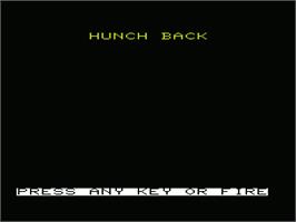Title screen of Hunchback on the Commodore VIC-20.