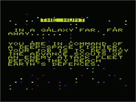 Title screen of Hunter on the Commodore VIC-20.