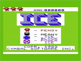 Title screen of Ice on the Commodore VIC-20.