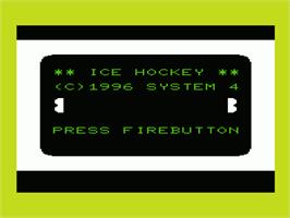 Title screen of Ice Hockey on the Commodore VIC-20.