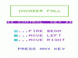 Title screen of Invader Fall on the Commodore VIC-20.